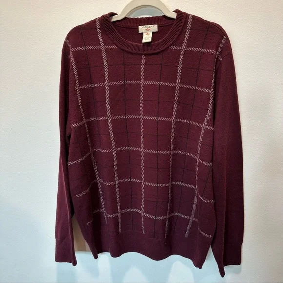 Dockers Men’s Size Large Comfort Touch Easy Care Burgundy Pullover Sweater - Picture 2 of 10